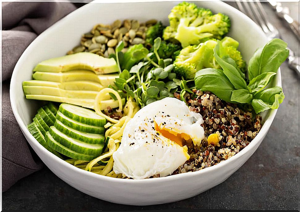 Avocado and seed salad