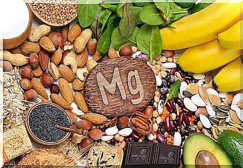 Food surrounding magnesium symbol