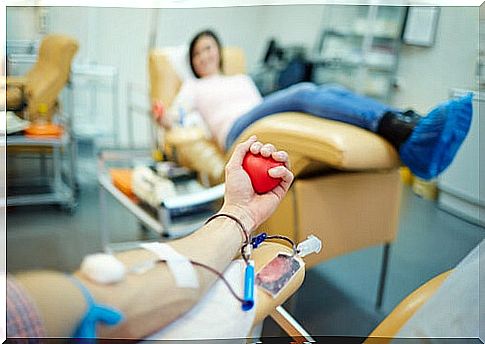 Person donating blood